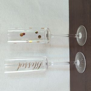 Champagne Flute with Gold accents. Like New